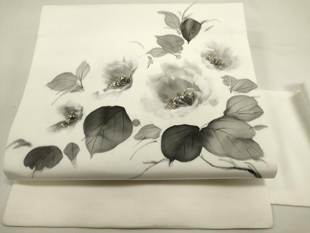 平和屋着物◎九寸名古屋帯 手描き 草花文 DABH1549cd