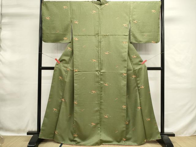 平和屋着物■小紋 笹松葉文 洗える着物 DABH1561cd