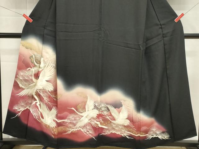 平和屋着物■豪華黒留袖 総刺繍 飛鳥文 暈し染め 金彩 正絹 逸品 DABH1565cd