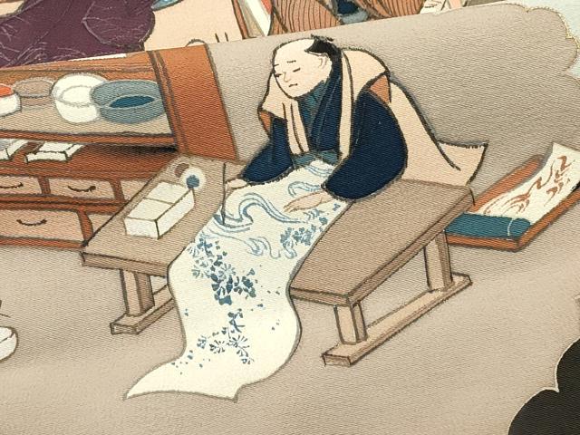 平和屋着物■豪華黒留袖 人物風景文 金彩 正絹 逸品 DABH1566cd