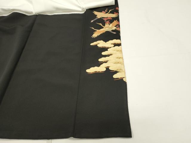 平和屋着物■豪華黒留袖 作家物 駒刺繍 飛鶴文 枝梅文 金彩 正絹 逸品 DABH1570cd
