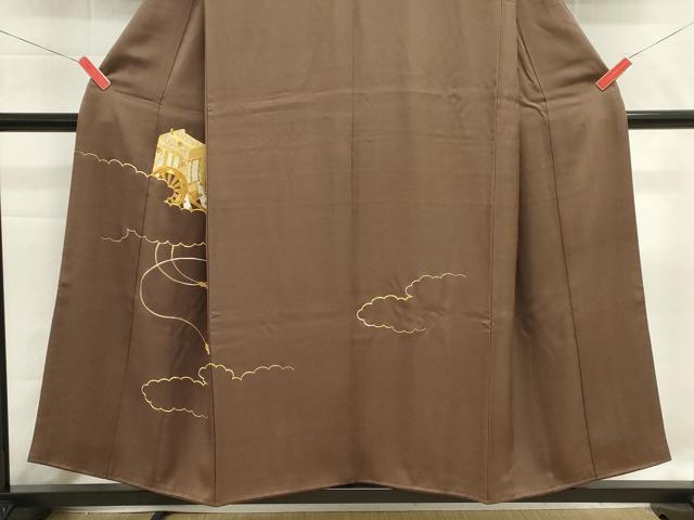 平和屋着物■豪華色留袖 総刺繍 駒刺繍 御所車花文 正絹 逸品 DABH1572cd