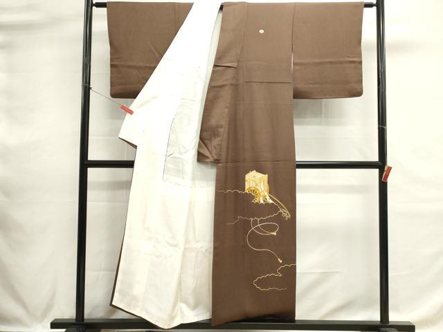 平和屋着物■豪華色留袖 総刺繍 駒刺繍 御所車花文 正絹 逸品 DABH1572cd