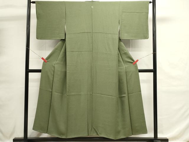 平和屋着物■本草木染作家 瑞寶 色無地 松葉色 正絹 逸品 DABH1577cd