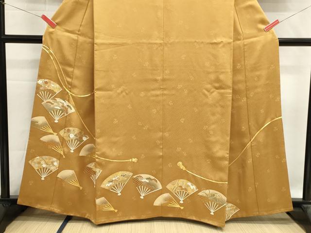 平和屋着物■豪華色留袖 駒刺繍 扇面花文 金彩 正絹 逸品 DABH1578cd