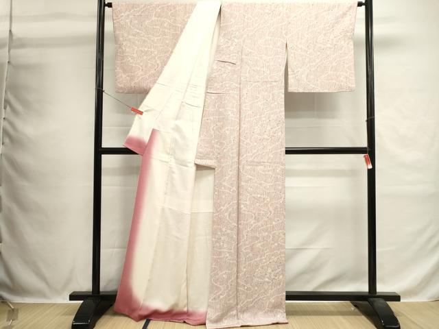 平和屋着物■上質な小紋 流水草花文 正絹 逸品 DABH1582cd
