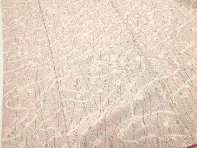 平和屋着物■上質な小紋 流水草花文 正絹 逸品 DABH1582cd