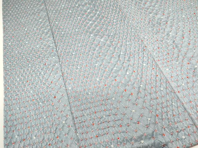 平和屋着物■上質な小紋 総絞り 菱繋ぎ 正絹 逸品 DABH1600cd