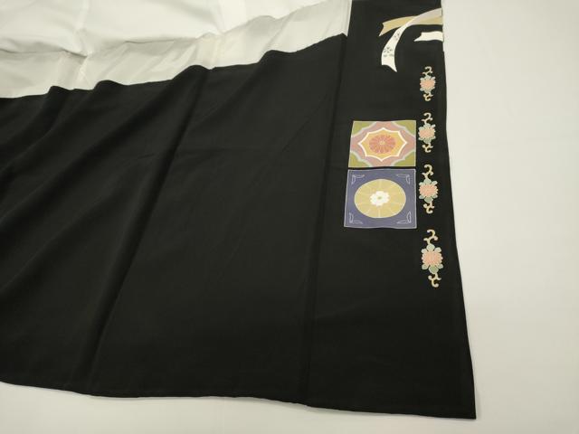 平和屋着物■豪華黒留袖 作家物 駒刺繍 吉祥花文 金彩 正絹 逸品 DABH1601cd