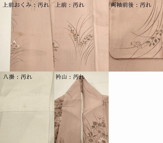 平和屋着物■上質な小紋 エ霞草花文 金彩 正絹 逸品 DABH1604cd