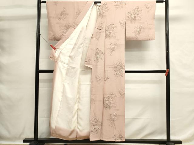 平和屋着物■上質な小紋 エ霞草花文 金彩 正絹 逸品 DABH1604cd