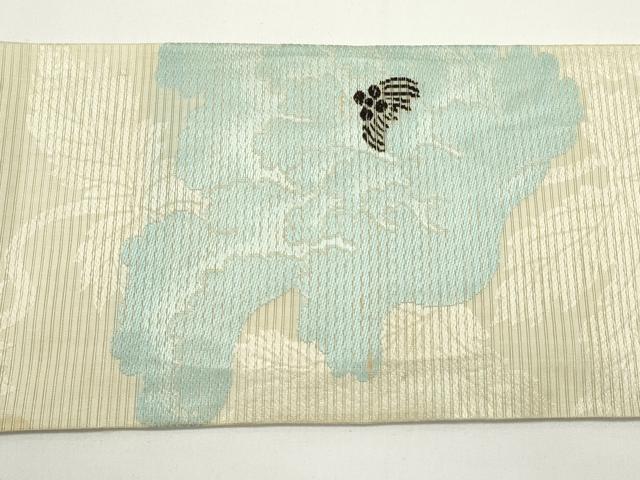 平和屋着物*夏物 アンティーク 大正ロマン 九寸名古屋帯 牡丹文 銀糸 正絹 逸品 DABH1616cd