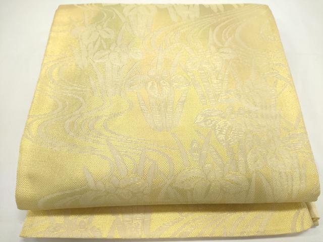 平和屋着物*夏物 六通柄袋帯 流水花文 正絹 逸品 DABH1617cd