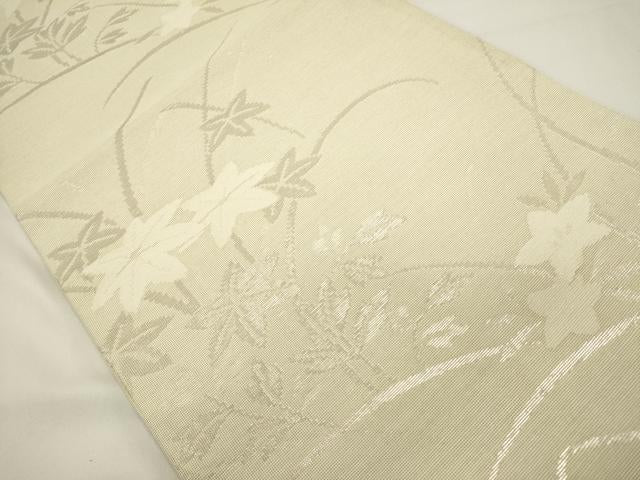 平和屋着物*夏物 六通柄袋帯 楓 桔梗 銀糸 正絹 逸品 DABH1620cd