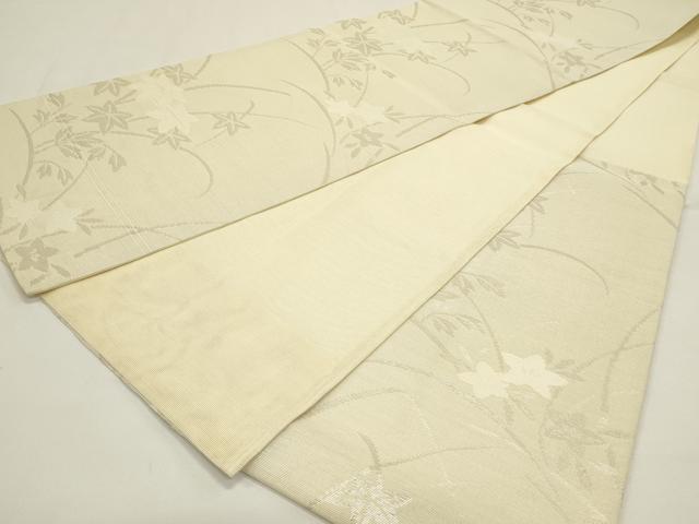 平和屋着物*夏物 六通柄袋帯 楓 桔梗 銀糸 正絹 逸品 DABH1620cd