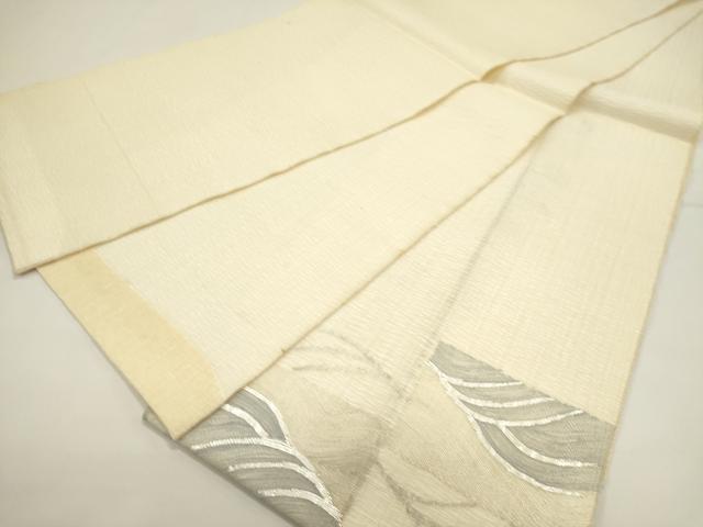 平和屋着物*夏物 太鼓柄袋帯 櫛織 流水文 銀糸 正絹 逸品 DABH1622cd
