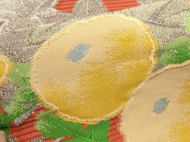 平和屋着物*夏物 八寸名古屋帯 絽綴れ 菊 楓 金銀糸 正絹 逸品 DABH1623cd