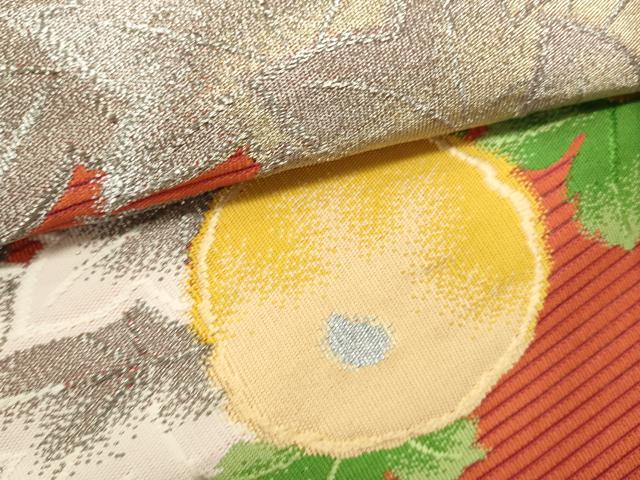 平和屋着物*夏物 八寸名古屋帯 絽綴れ 菊 楓 金銀糸 正絹 逸品 DABH1623cd