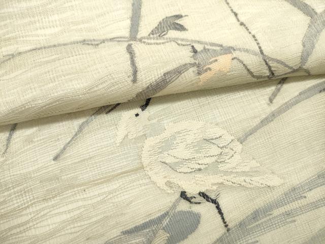 平和屋着物*夏物 太鼓柄袋帯 すくい織 白鷺 蔦の葉文 鈴乃屋扱い 正絹 逸品 DABH1625cd