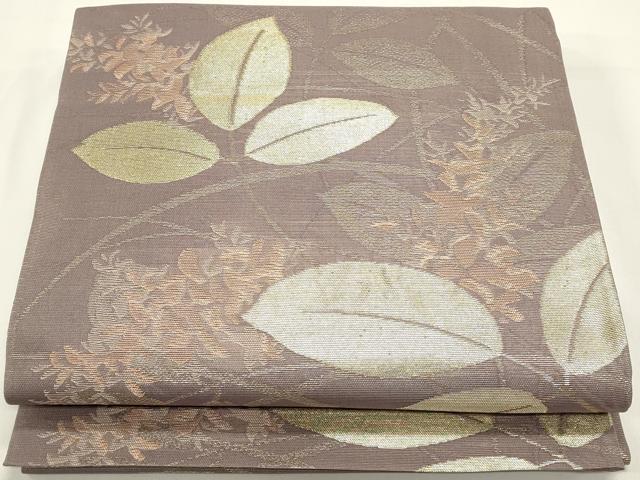 平和屋着物*夏物 六通柄袋帯 草花文 金糸 正絹 逸品 DABH1631cd