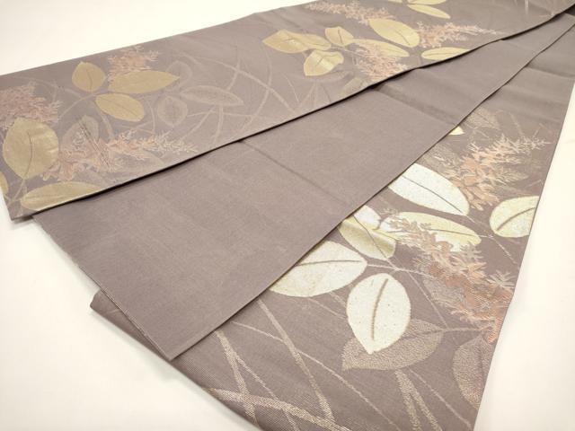 平和屋着物*夏物 六通柄袋帯 草花文 金糸 正絹 逸品 DABH1631cd
