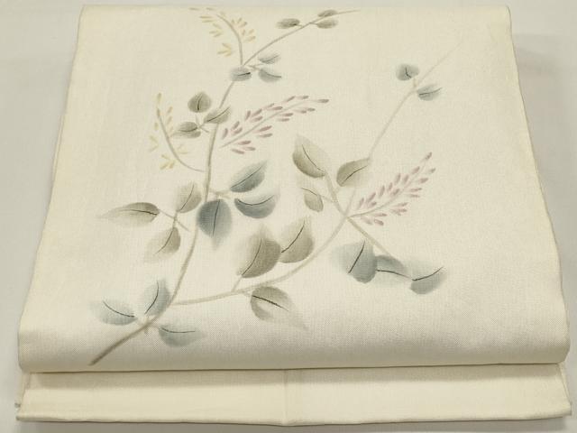 平和屋着物*夏物 九寸開き名古屋帯 手描き 枝花文 正絹 逸品 DABH1633cd