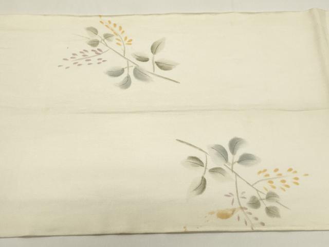 平和屋着物*夏物 九寸開き名古屋帯 手描き 枝花文 正絹 逸品 DABH1633cd