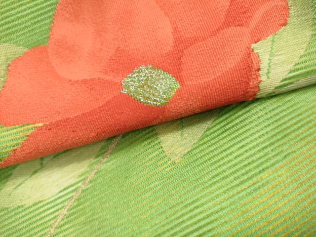 平和屋着物*夏物 九寸開き名古屋帯 枝椿 金銀糸 正絹 逸品 DABH1640cd