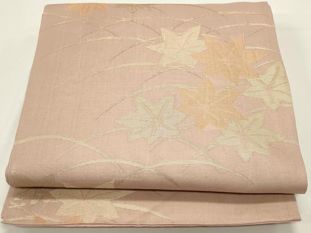 平和屋着物*夏物 六通柄袋帯 芝楓文 金糸 正絹 逸品 DABH1644cd