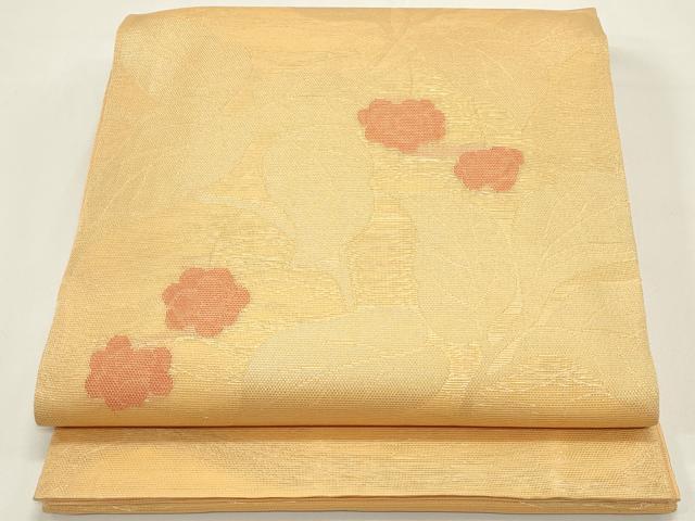 平和屋着物*夏物 太鼓柄袋帯 枝花文 金糸 正絹 逸品 DABH1646cd