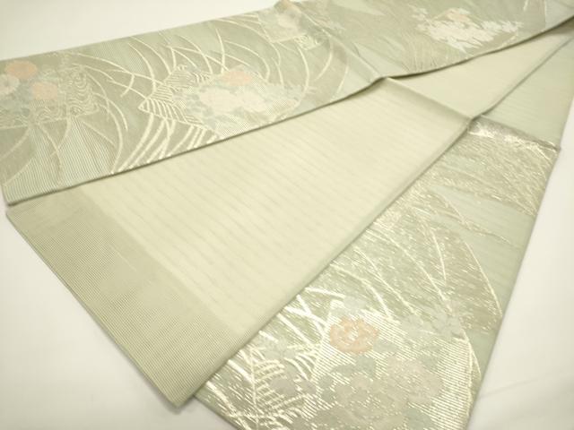 平和屋着物*夏物 六通柄袋帯 色紙重ね花文 金糸 正絹 逸品 DABH1647cd