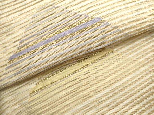 平和屋着物*夏物 八寸名古屋帯 絽綴れ 幾何学文 金糸 正絹 逸品 DABH1662cd