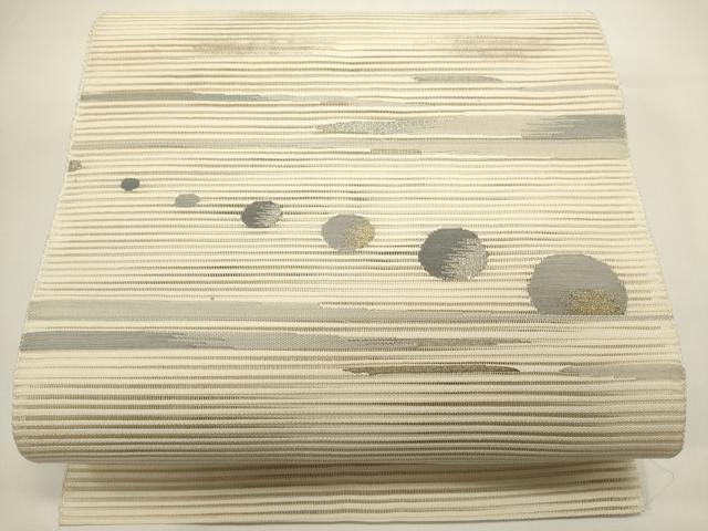 平和屋着物*夏物 八寸名古屋帯 絽綴れ 横段丸文 金銀糸 正絹 逸品 DABH1663cd
