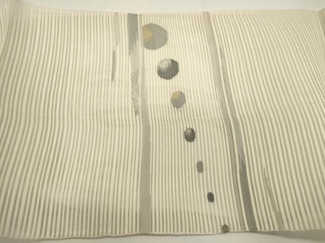 平和屋着物*夏物 八寸名古屋帯 絽綴れ 横段丸文 金銀糸 正絹 逸品 DABH1663cd