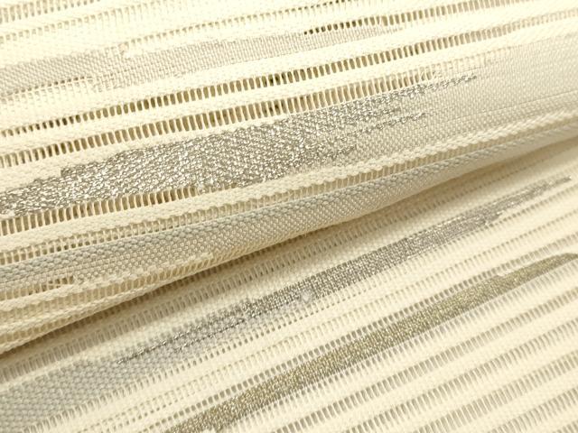 平和屋着物*夏物 八寸名古屋帯 絽綴れ 横段丸文 金銀糸 正絹 逸品 DABH1663cd