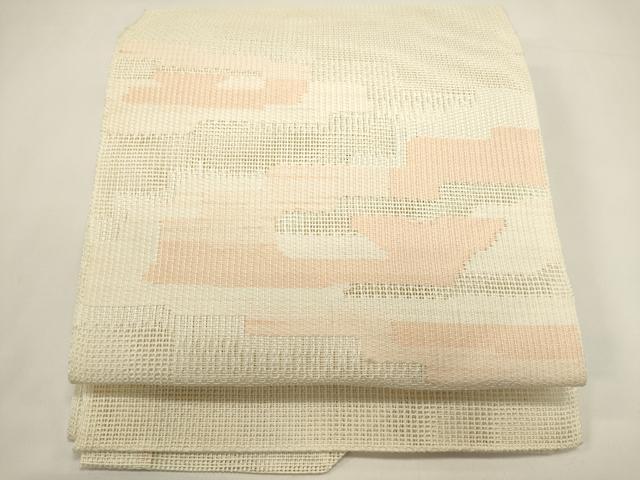 平和屋着物*夏物 八寸名古屋帯 幾何学文 正絹 逸品 DABH1668cd