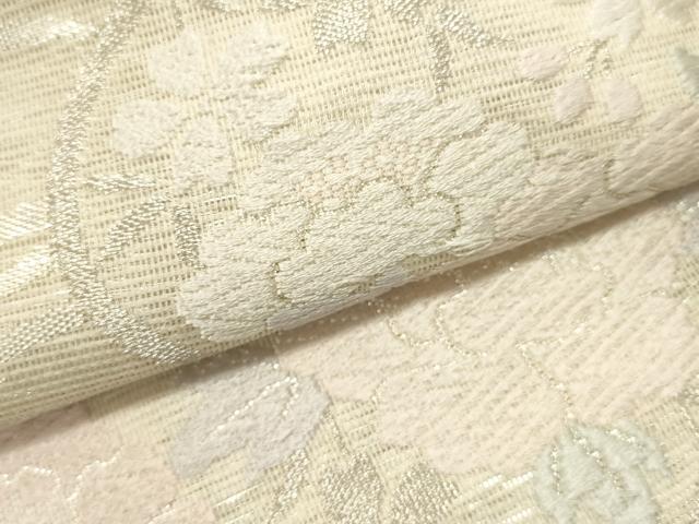 平和屋着物*夏物 六通柄袋帯 唐織 エ霞草花文 正絹 逸品 DABH1677cd