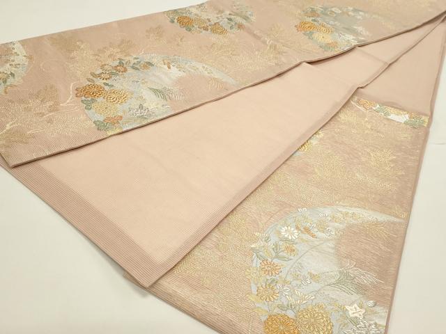 平和屋着物*夏物 六通柄袋帯 草花文 金銀糸 正絹 逸品 DABH1682cd
