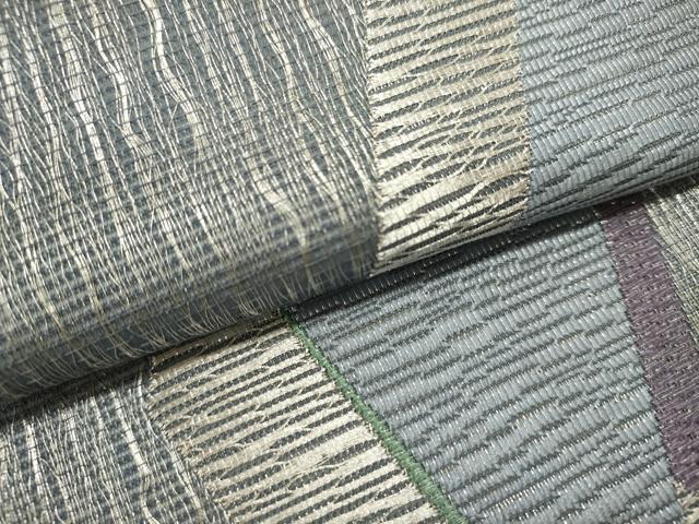 平和屋着物*夏物 六通柄袋帯 櫛織 幾何学文 銀糸 正絹 逸品 DABH1687cd