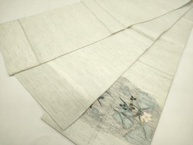 平和屋着物*夏物 太鼓柄袋帯 すくい織 枝花文 金銀糸 正絹 逸品 DABH1690cd