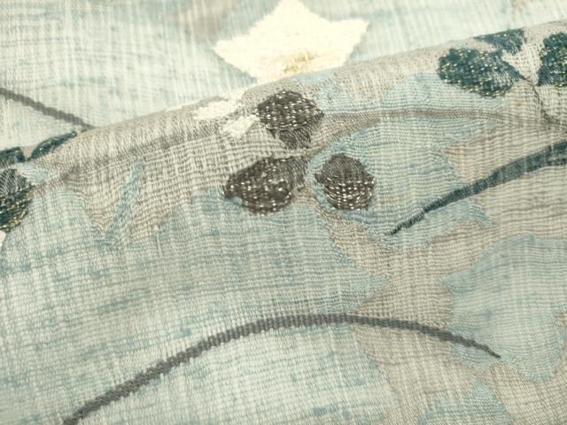 平和屋着物*夏物 太鼓柄袋帯 すくい織 枝花文 金銀糸 正絹 逸品 DABH1690cd