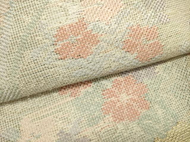 平和屋着物*夏物 六通柄袋帯 草花文 金銀糸 正絹 逸品 DABH1692cd