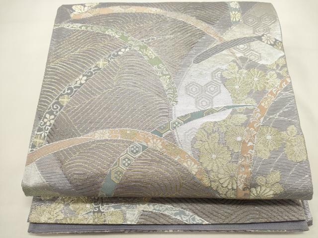 平和屋着物*夏物 六通柄袋帯 吉祥芝草文 金銀糸 正絹 逸品 DABH1695cd