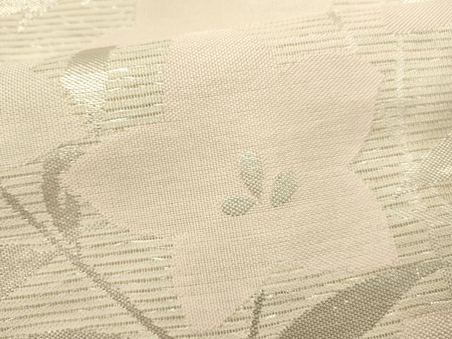平和屋着物*夏物 六通柄袋帯 草花文 銀糸 正絹 逸品 DABH1701cd