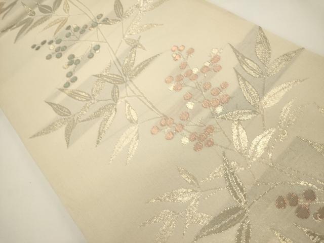 平和屋着物*夏物 六通柄袋帯 南天文 金糸 三越扱い 正絹 逸品 DABH1704cd