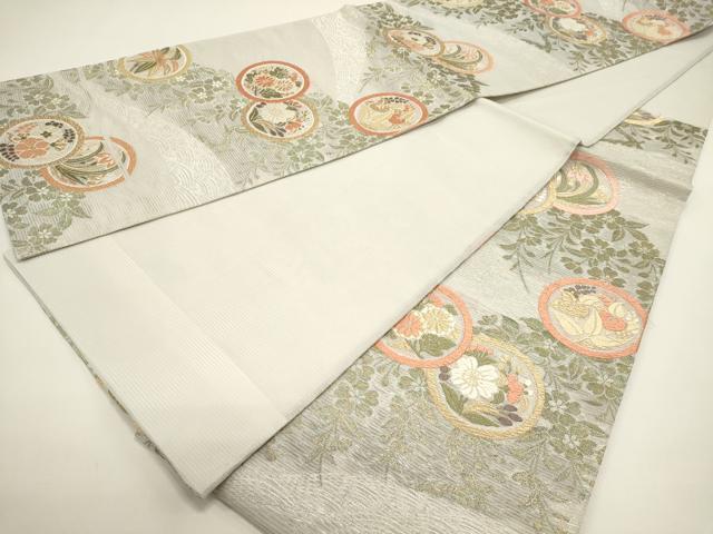 平和屋着物*夏物 六通柄袋帯 唐織 花丸文 金銀糸 正絹 逸品 DABH1708cd