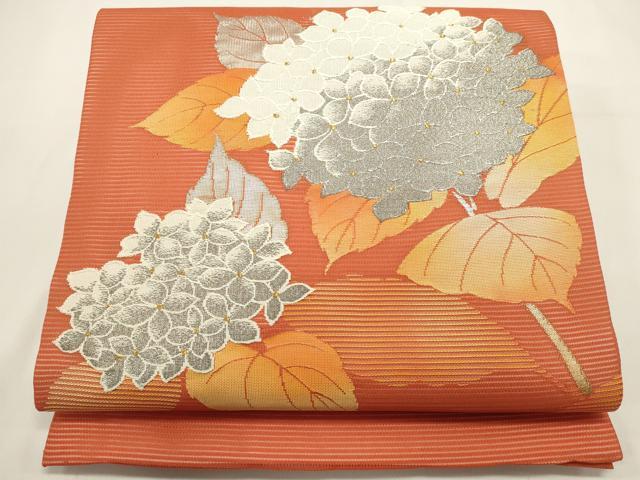 平和屋着物*夏物 九寸開き名古屋帯 紫陽花 金銀糸 正絹 逸品 DABH1726cd