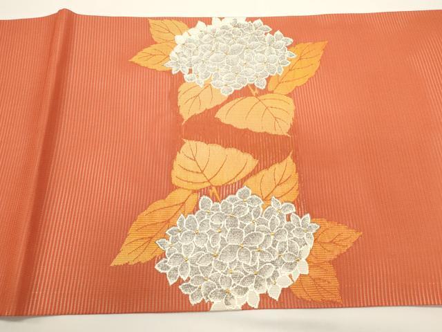 平和屋着物*夏物 九寸開き名古屋帯 紫陽花 金銀糸 正絹 逸品 DABH1726cd