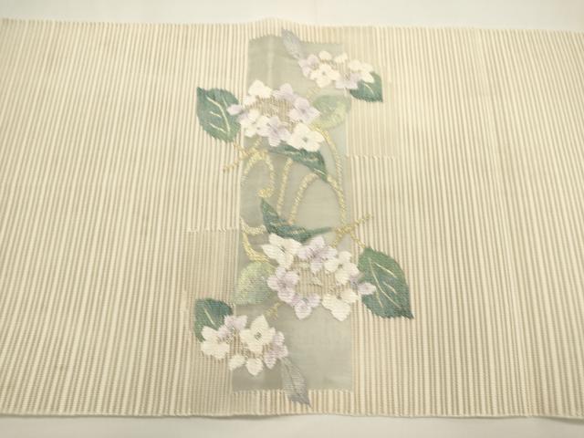 平和屋着物*夏物 八寸名古屋帯 絽綴れ 枝花文 金銀糸 正絹 逸品 DABH1736cd