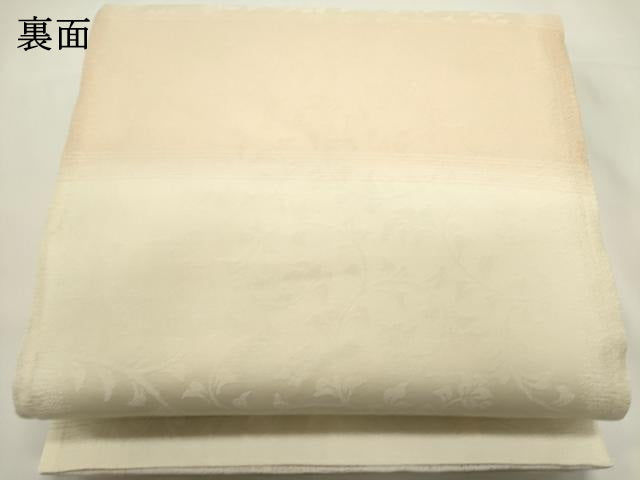 平和屋着物▽両方向 両面 全通柄袋帯 スリーシーズン 春夏秋 名物裂文 月のしらべ 金糸 正絹 逸品 DABH1751cd